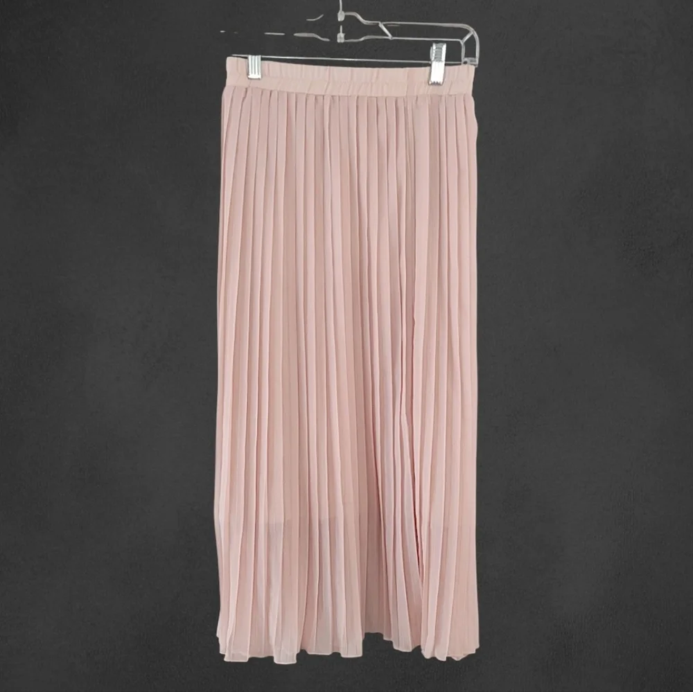 ADIVA PEACH PLEATED MIDI CHIFFON SKIRT XL - Picture 4 of 7